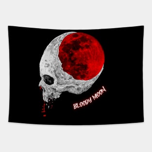 Bloody Moon - Lunar Bleeding Skull Tapestry