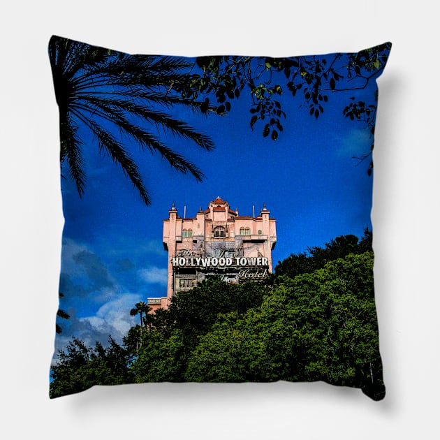 Hollywood Tower Hotel Pillow by swgpodcast