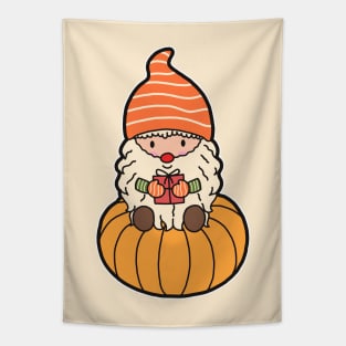 Cute Gnome Happy Thanksgiving Tapestry