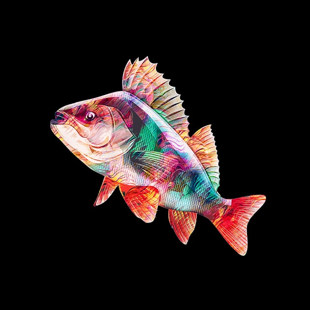 Colorful Cute Perch Fish by Nichole Joan Fransis Pringle