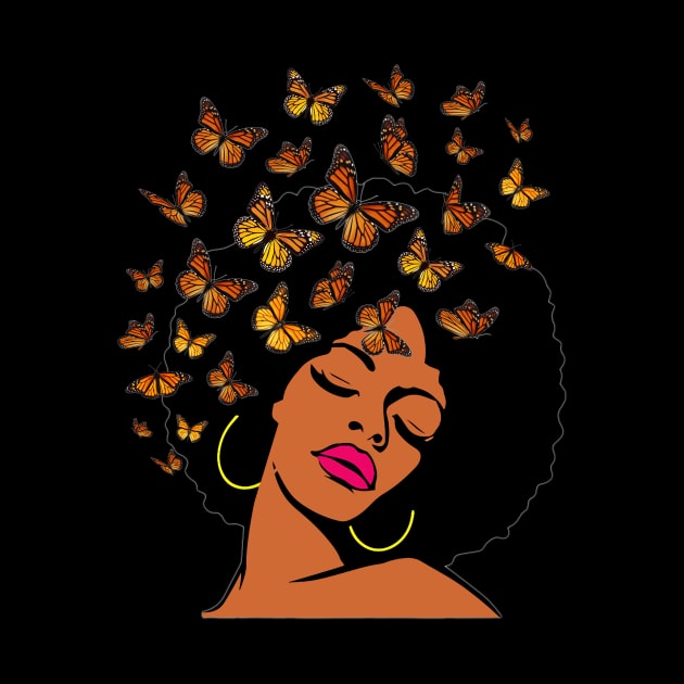 Melanin Afro Black Woman Butterfly African American Women Strong by Magazine