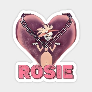 Beautiful Hazbin Hotel Rosie With Lovely Heart And Iron Chain Magnet