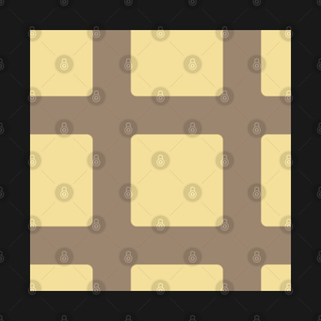 Donkey brown and pale cream minimalist block check gingham pattern by FrancesPoff