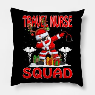 Christmas Travel Nurse Squad Reindeer Pajama Dabing Santa Pillow