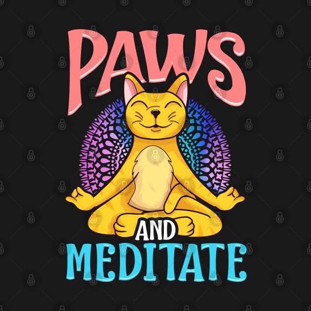 Paws and Meditate Funny yoga and cat lover gift by LIFUA