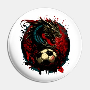 Demonic Dragon Sports Player Soccer Futball Football - Graphiti Art Graphic Trendy Holiday Gift Pin