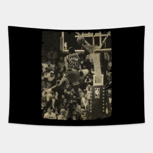 Michael Jordan in The 1987 Dunk Contest Tapestry