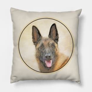 Belgian Malinois Painting - Cute Original Dog Art Pillow