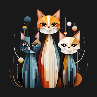 three modern design cats T-Shirt