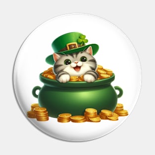 St Patricks Day British Shorthair Cat Pin