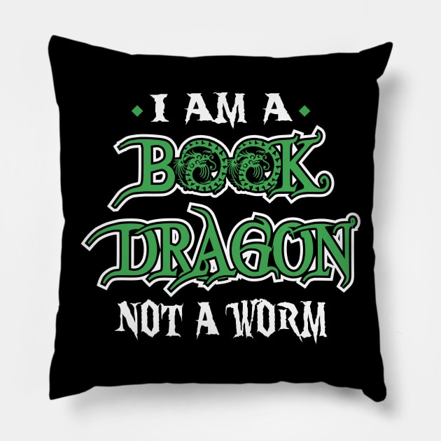 I Am A Book Dragon, Not A Worm Pillow by SiGo