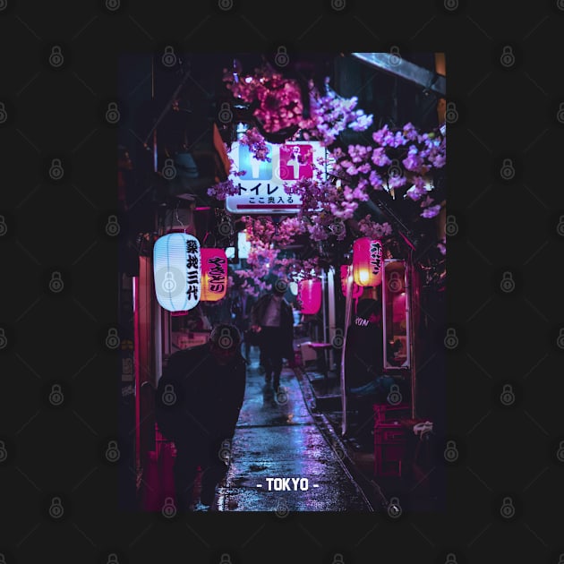 Tokyo Street Neon Synthwave by JeffDesign