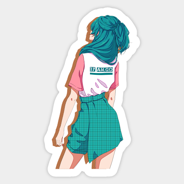 Stylish anime girl - Anime Girls - Sticker | TeePublic Stylish anime girl - Anime Girls - Sticker | TeePublic