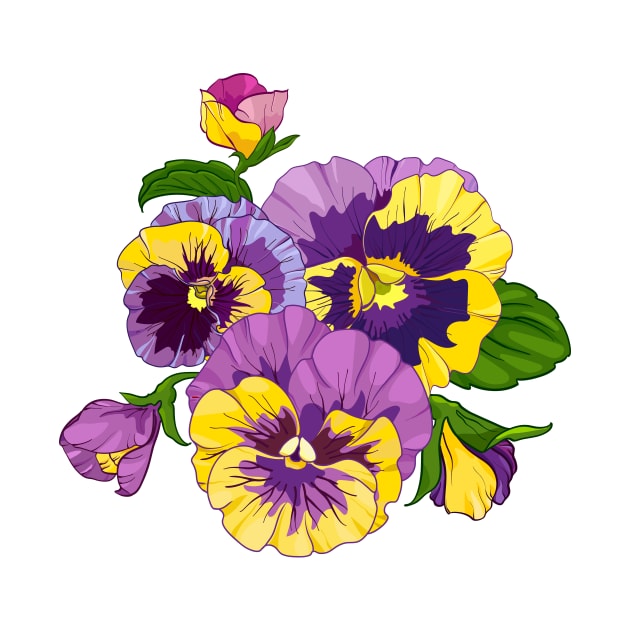 purple pansy flowers by  ESHA-Studio