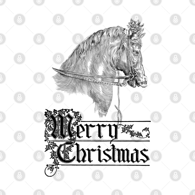 Merry Christmas with Dressage Horse by Biophilia