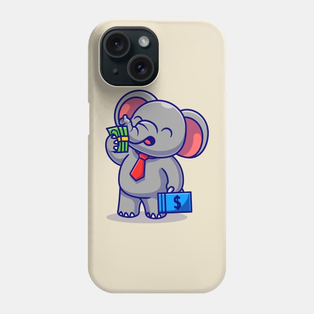 Cute Elephant Employee With Salary Cartoon Phone Case by Catalyst Labs