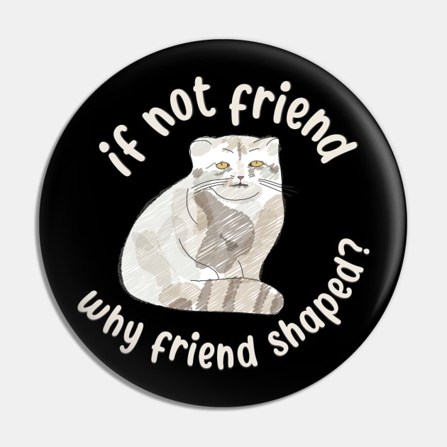 If not friend, why friend shaped? Pallas Cat Fren Pin by YourGoods