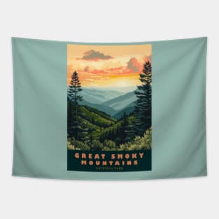 Great Smoky Mountains national park travel poster Tapestry