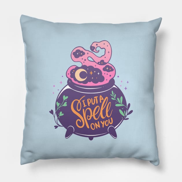 Witch's cauldron. I put a spell on you Pillow by OccultOmaStore