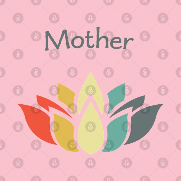 Mother's Day Multi-Color Lotus Blossom Retro Vintage by CoffeeandTeas