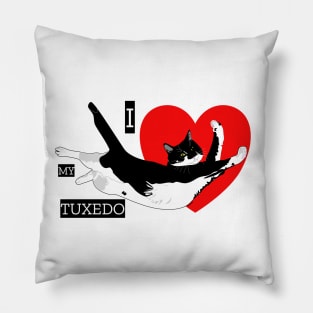 I love my Cute Tuxedo Cat Copyright TeAnne Pillow