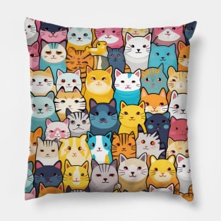 Furry Cuteness: 101 Kawaii Cats in Pastel Paradise Pillow
