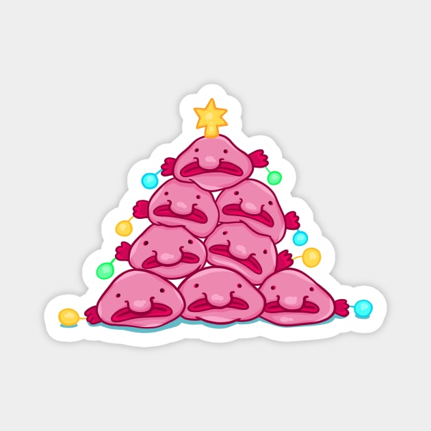 Blobfish Christmas tree Magnet by manydoodles