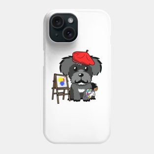 Funny schnauzer is a painter Phone Case