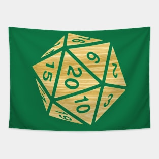 RPG Dice Shirt d20 | Enchanted Woods Design Wood Grain Pattern Tapestry