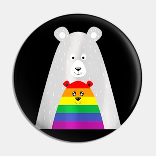 Proud Mom No Matter What LGBTQ Pride Mama Bear  Flag Pin