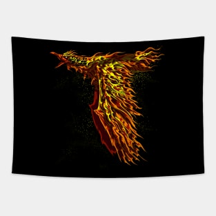 Phoenix Bird On Fire Fantasy Tapestry