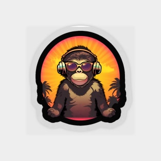 Cool summer monkey ape dj design Magnet