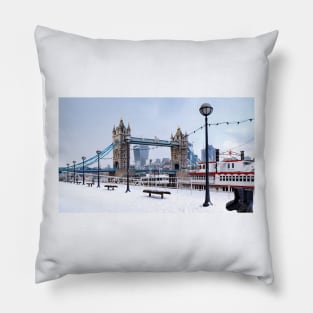 Tower Bridge in snow Pillow