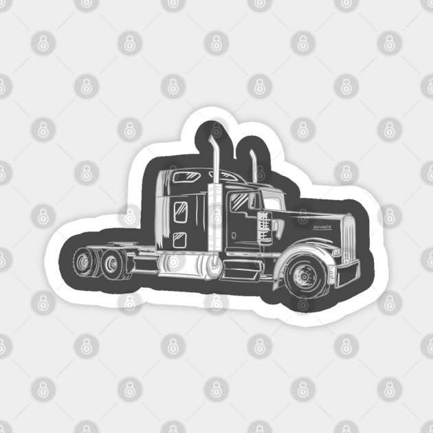 Kenworth truckdriver Magnet by Aurealis