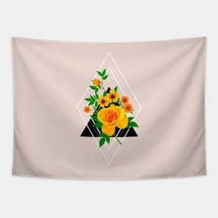 Aesthetic geometric floral Tapestry