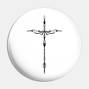 Beautiful Pretty Religious Cross Faith line Art Design Pin