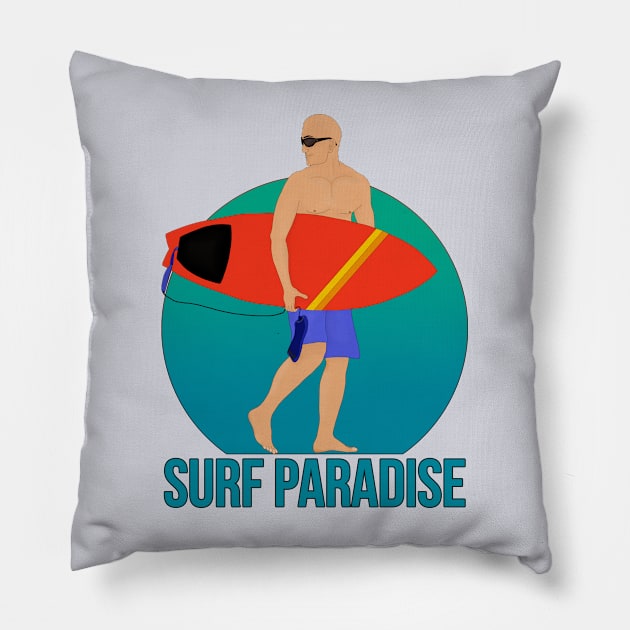 Surf Paradise Pillow by DiegoCarvalho