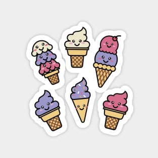 Kawaii Ice Cream Pattern Magnet