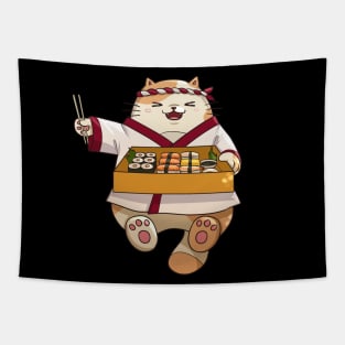 Sushi Chef Cat Tapestry