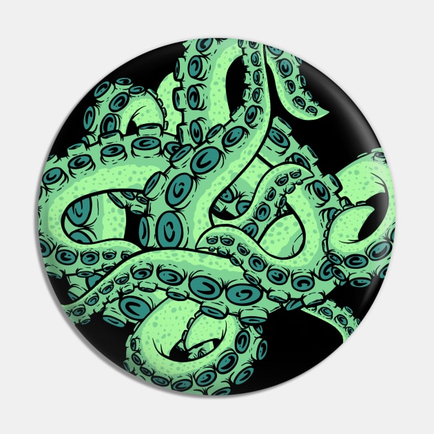 Green Tentacle Mess Pin by Spazzy Newton