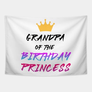 grandpa of the birthday princess black and pink Tapestry