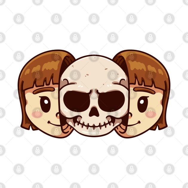 Skull And Girl by andhiika