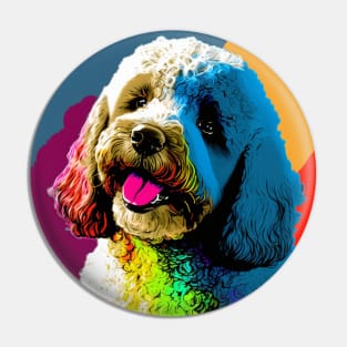 Happy Pop Art Poodle Pin