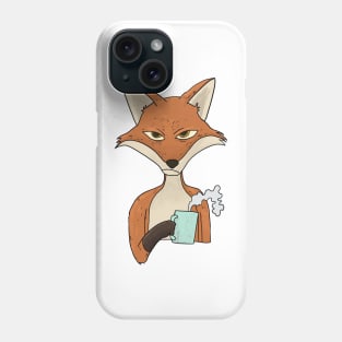 Grumpy Fox with Coffee Morning Grouch Phone Case