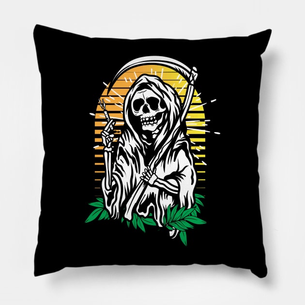 Grim Reaper with leaf Pillow by drydenshops