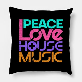 'Peace, Love & House Music' Awesome Music DJ Gift Pillow