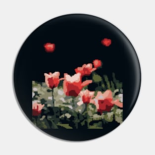 Red roses in pixel art style Pin