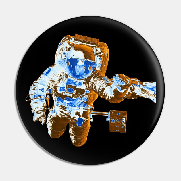 NASA Astronaut in Gold, White and Blue Colors Pin by The Black Panther
