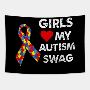 girls love my autism swag Tapestry