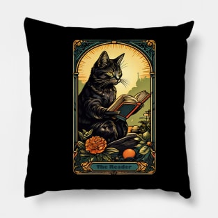 Cat Tarot Card The Reader Design Pillow